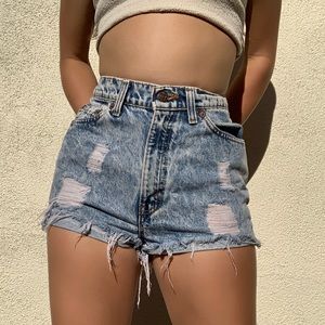 SOLD ON DEPOPVintage Levi’s Distressed Jean Shorts